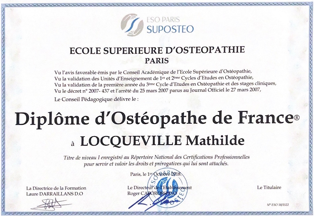 Ostéopathe reconnu Paris