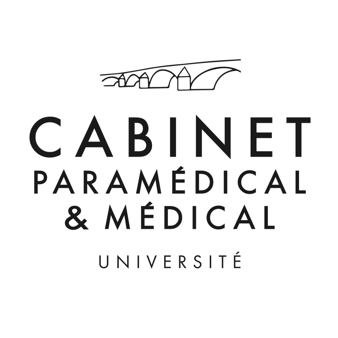 logo du cabinet paramédical et médical université avec un pont