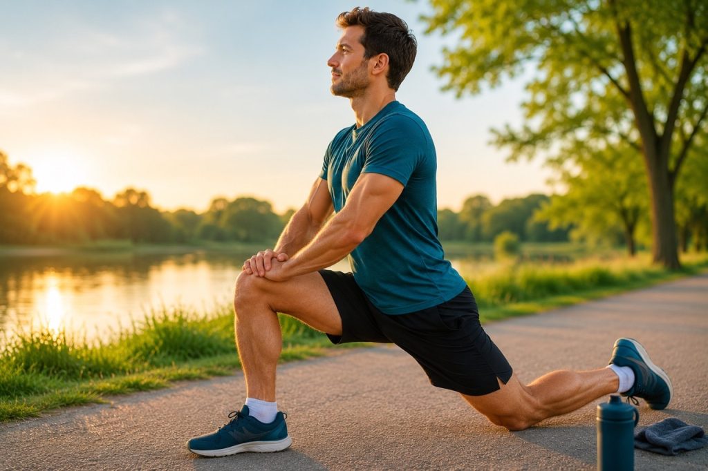 Sportif réalisant des mouvements doux après une douleur lombaire